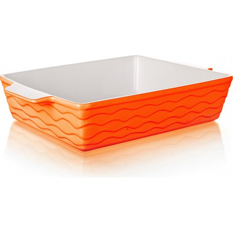 Plat à four en céramique 33 x 21 cm orange banquet (1/2)