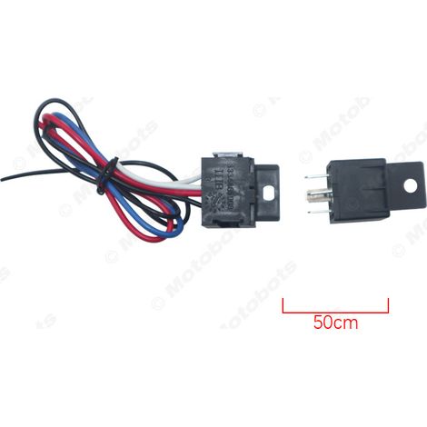 Relais automobile avec kit de prise et de câble, DC12V/24V 40A, relais automobile à quatre broches + connecteur à quatre fils. (1/4)
