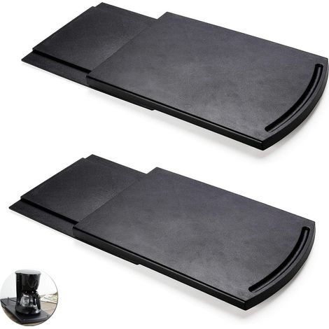 Lot de 2 plateaux coulissants pour cafetière, support coulissant pour appareils de comptoir (mixeur, grille-pain) sous un meuble (1/3)