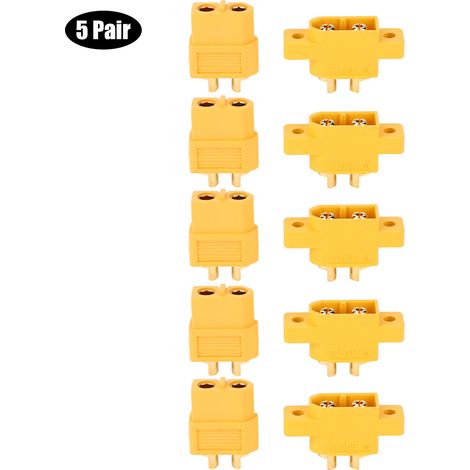 5 paires de connecteurs mâle-femelle XT60E MXT60 montables pour modèles RC multicoptères (1/5)