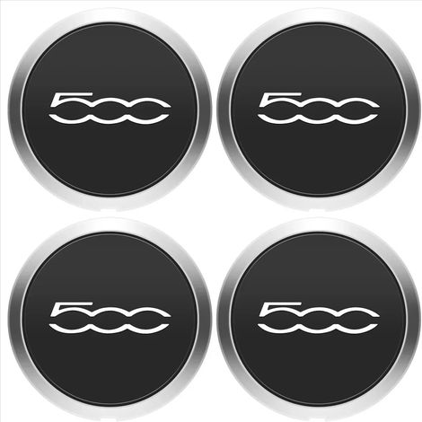 Lot de 4 enjoliveurs de 133 mm pour jantes 500, compatibles avec les moyeux centraux 68078419AC et 68078421AC, cache-poussière 51884863, couleur argent.