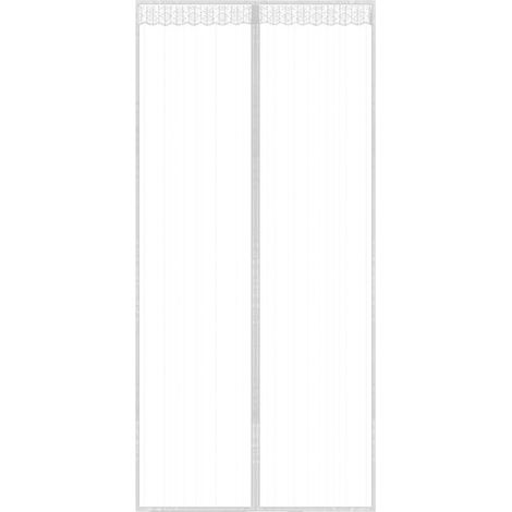Moskitonetz-Tür, 140 x 240 cm, magnetischer Fliegentürvorhang, automatisch schließendes Insektenschutz-Moskitonetz für Balkontüren, Wohnzimmer, ohne Bohren (weiß) (1/4)