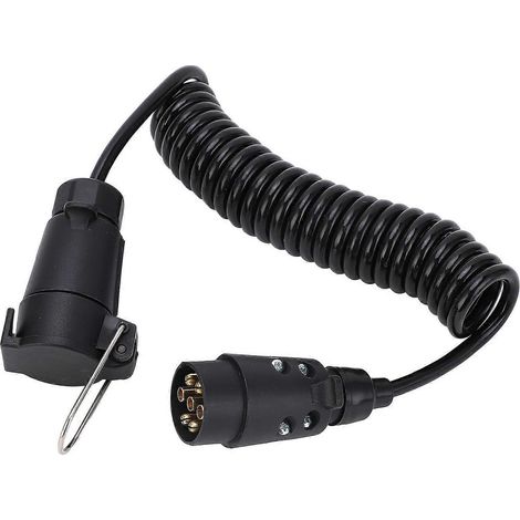 Câble d'alimentation pour remorque 12V/24V, 7 conducteurs, gaine spiralée en TPU, transmission de signal stable pour camping-cars et voitures