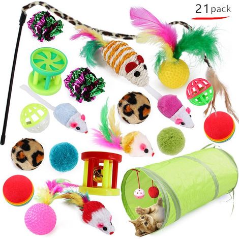 Jouets pour chats, jouets pour chats, jouets pour chats et chaton, 21 pièces (le style d'image sera envoyé au hasard) (1/5)