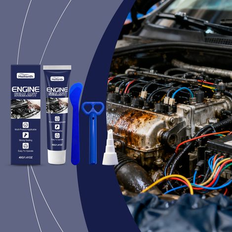 Motordichtmittel, geeignet für Autos und Motorräder, zur Motorwartung, Abdichtung, Wasserdichtung, schnelltrocknend, geruchlos – 40 g + Spachtel 1 + Walzenextruder 1 + Düse 1 -- BIEMMEDUE (1/5)