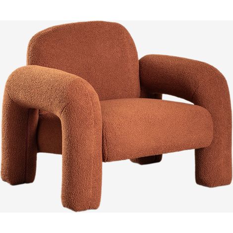 Fauteuil en peau de mouton Nicxon SKLUM     Rouge Argile