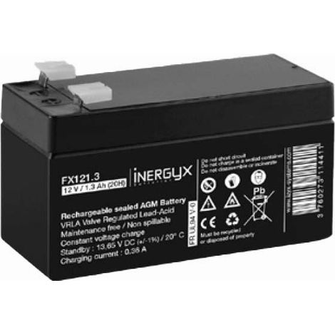 Batterie au plomb rechargeable 12V 1.3Ah – Borne Faston T2 (6.3mm) – Application pour automatisme de portail et éclairages – Izyx (1/3)
