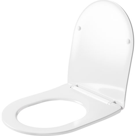 Abattant WC court forme D ultra plat CECIPA MAX – Siège thermodurcissable renforcé Softclose descente douce, fixation rapide Quick-Release, résistance jusqu'à 175 kg (1/5)