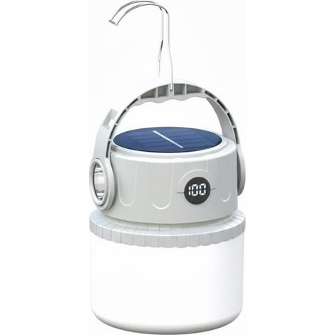Lanterne Camping - Recharge Solaire Et USB - Autonomie 1200 Mah - Pour Extérieur Secours Et Barbecue - 1 Pièce (1/3)