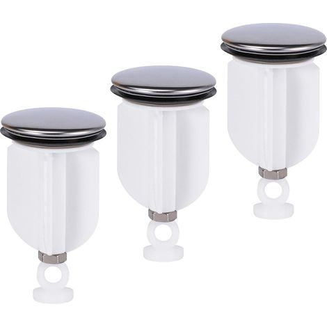 Bouchons d'Évier Bouchon de Vidange Bassin Fermeture Universelle avec Joint pour Cuisine Salle Bain 3 pièces 40mm (1/4)