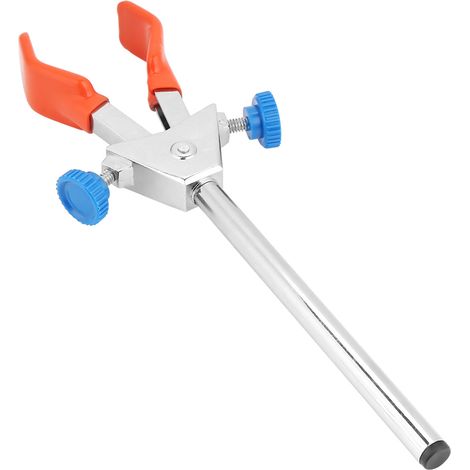 Instrument de laboratoire : double régulateur, pince pour flacon chimique, plastiques et alliages de zinc, porte-tubes à essai. (1/5)