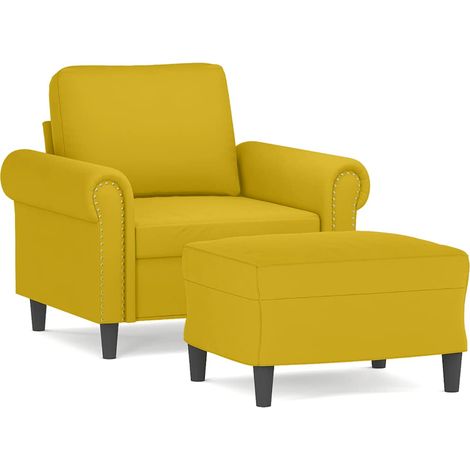Maison Exclusive - Poltrona con Poggiapiedi Giallo 60 cm in Velluto