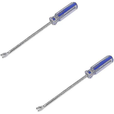 2 lève-clous en forme de U (coude bleu), tournevis en forme de U pour le levage des clous, tournevis pour l'amorçage des clous, tournevis en forme de V pour le levage des clous