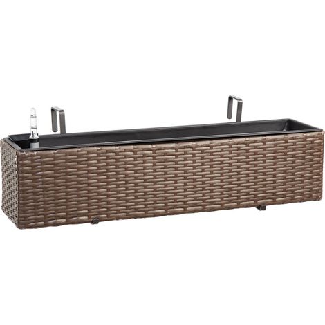 Jardinière en polyrotin Marron Env. 80 x 19 x 20 cm (1/4)