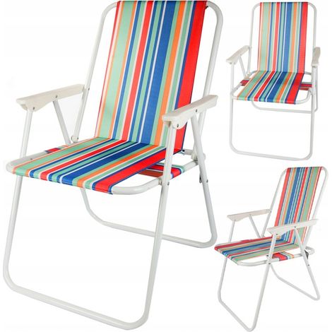 Chaise de jardin pliante légère – Tissu résistant – Accoudoirs confortables – Pliable pour transport facile – Charge maximale 120kg – Tresice France