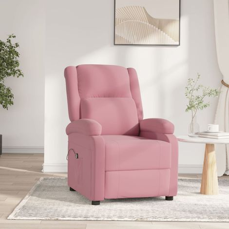 Sillón reclinable eléctrico de terciopelo rosa vidaXL (1/5)