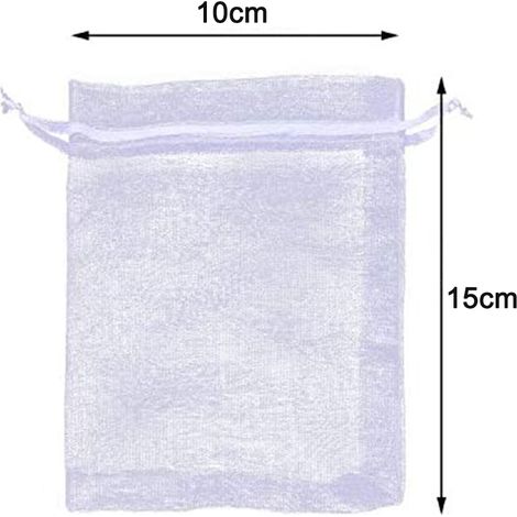100 pochettes à bijoux transparentes à cordon, idéales pour les mariages, les fêtes et Noël. Sacs cadeaux à cordon. (1/5)