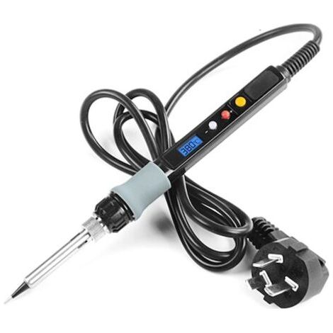 Kit de fer à souder 90 W à chauffage interne et affichage numérique LCD, pince à épiler semi-aluminium avec absorbeur d'étain, coffret à outils pour fer à souder avec thermostat réglable (1/5)