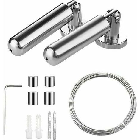 Stahl-Vorhangkabel, Vorhangkabel, Vorhangkabel-Set, Vorhang-Spanndraht, für Fenster, Duschvorhang, Wäscheleine, Licht, Lampe, Fotos, Kunstprojekte (5 m), (1/5)