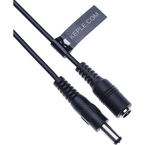 Câble d'extension d'alimentation DC 2.1mm / 5.5mm Mâle à Prise Femelle Connecteur 1m Adaptateur de Cordon CCTV Compatible avec Security Camera, IP Camera, DVR Standalone, LED Strip, Moniteurs (1/5)