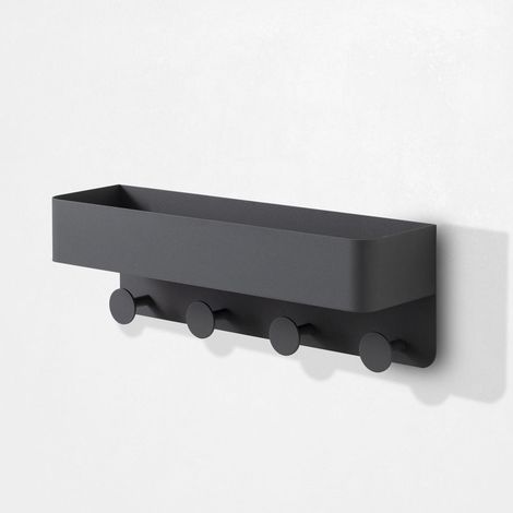 Etagère/porte-objets avec porte-manteaux HARU gris (1/2)