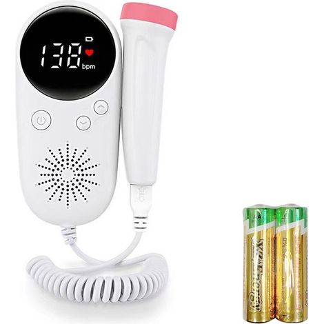 Moniteur cardiaque prénatal Doppler fœtal à usage domestique pour bébé, écran LCD, mesure de la voix fœtale, produit de soins quotidiens pour femmes enceintes (1/5)