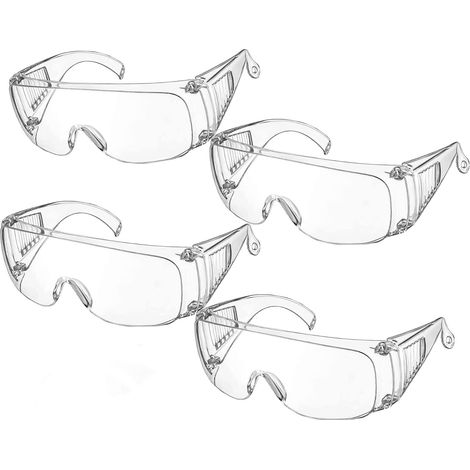 Schutzbrillen, 4er-Set, beschlagfrei, blaue Rahmen, UV-Schutzbrillen für Kinder und Erwachsene mit dickeren Polycarbonat-Gläsern für Outdoor-Aktivitäten (1/5)