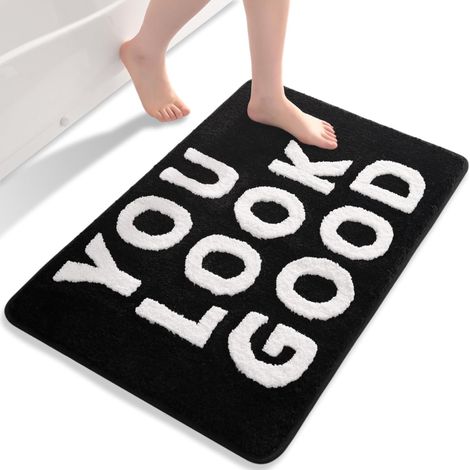 Tapis de bain coloré, antidérapant et lavable, décoratif et amusant, en microfibre douce et absorbante. (1/5)