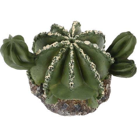 Resin Reptile Hideaway in the Shape of a Green Cactus, Terrarium Decoration, Simulated Cave, Comfortable Habitat for Lizards and Snakes (1/5)
