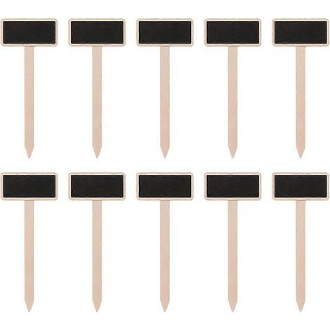 Set mit 40 dekorativen Mini-Holztafeln für Garten, Blumentopf und als Dekoration – 14,5 x 6 cm – Schwarz (1/3)