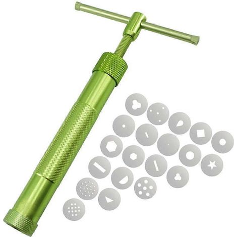 Presse à fondant, emporte-pièce, extrudeuse à pâte à sucre avec 20 embouts, kit d'outils de décoration de gâteaux (1/5)