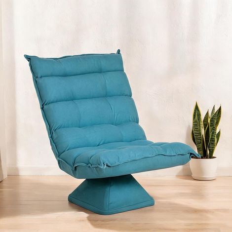Canapé bleu en tissu en velours microfibre 62 x 70 x 95 cm (1/5)