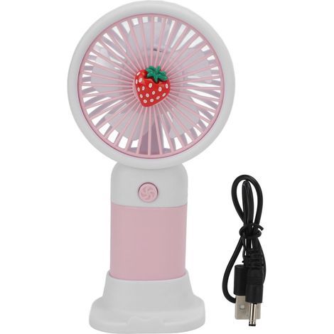 Tragbarer, per USB aufladbarer, erdbeerförmiger Ventilator mit Kabel für Reisen (1/5)