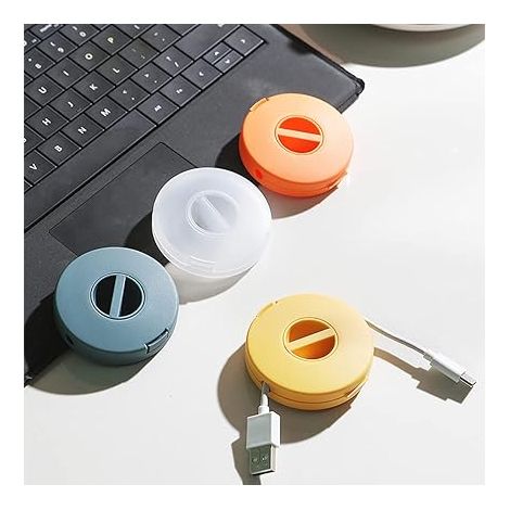Cordon de montage 4 pièces creux, rétractable, compact et polyvalent pour câbles USB, câbles de charge et petits accessoires (4 pièces rondes) (1/5)