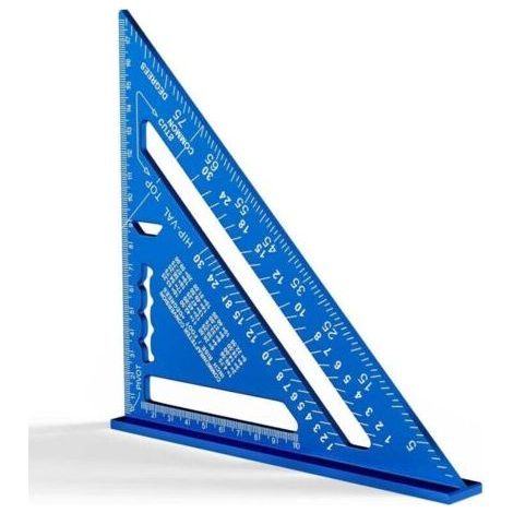 Thick Aluminum Triangular Carpenter's Square, 180mm, High Precision Measuring Tool (Blue) (1/4)