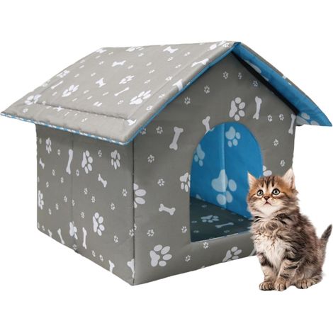 Cat Kennel for Outdoor Waterproof Windproof and Weather Resistant Soft and Warm Fabric Cat Kennel for Pets Dog Kennel with Removable Cushion (S (1/5)