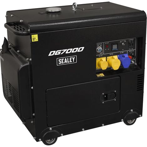 Sealey DG7000 7000W Diesel Generator 4-Stroke Engine 110/230V