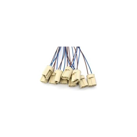 10 pezzi Portalampada G9, base in ceramica G9 con filo in teflon da 150 mm per lampadine alogene LED G9 per uso domestico - Crezuo