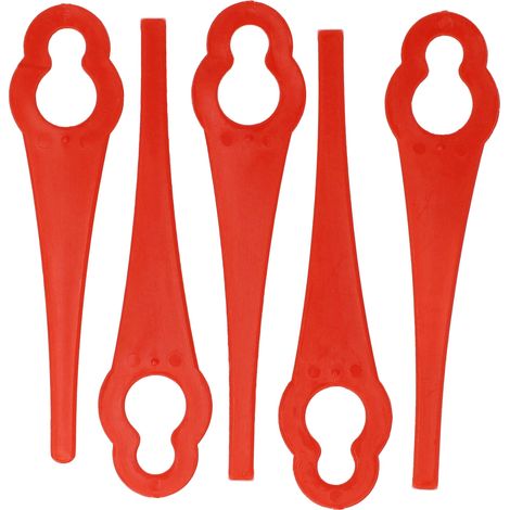 vhbw 5x Ersatz-Messer Ersatz für Einhell 34.057.30 für Rasentrimmer - Ersatzklinge Rot, Nylon / Kunststoff