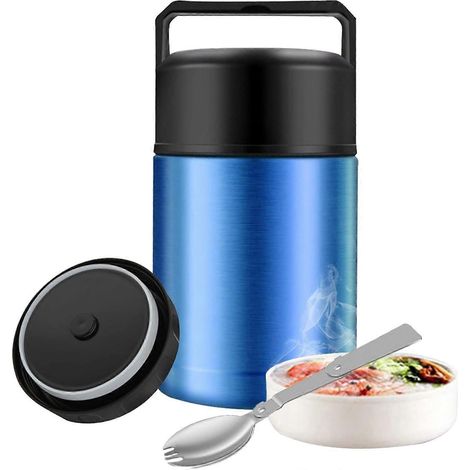 Thermos alimentaire, thermos à soupe à large ouverture de 800 ml pour aliments chauds, avec cuillère pliable (1/4)