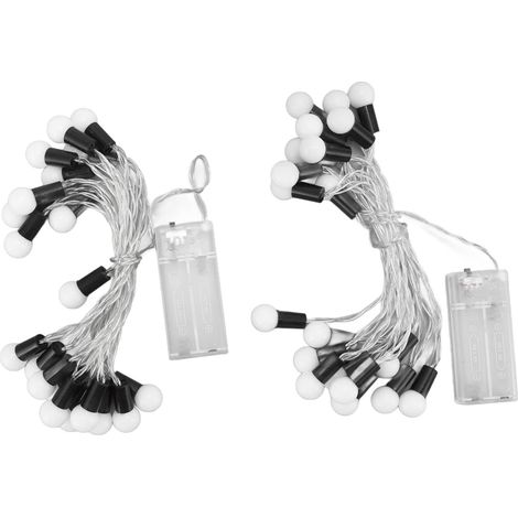 Lot de 2 guirlandes Lumineuses Globe, 10 Pieds 20 LED guirlandes Lumineuses d'intérieur pour Chambre à Coucher, Salle de Classe, guirlandes Lumineuses d'extérieur pour terrasse, Jardin, fête (1/5)