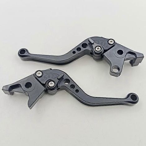 Poignée de frein, d'embrayage et de klaxon réglable en alliage d'aluminium modifié pour motos Kawasaki ZX1100 (la poignée courte est entièrement noire). (1/4)