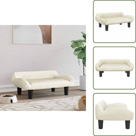 Cama para perros de terciopelo - vidaXL Cama para perros de terciopelo crema 70x40x24 cm - Cama para perros crema