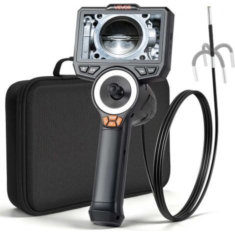Drehbare Endoskopkamera mit Licht, Inspektionskamera mit 360° beweglichem Kopf, IP67 Wasserdichte Rohrkamera mit 4,5 Zoll Display 1,5 m Kabel 3000 mAh Akku, 3,9 mm Boreskopkamera für Auto Haus (1/5)