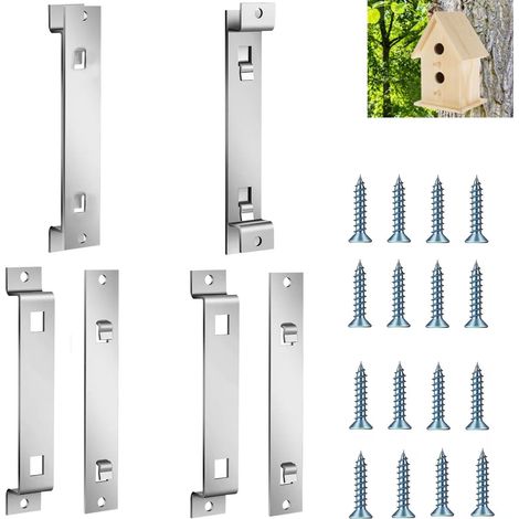 2 Sets Supports de Suspension pour Nichoir à Oiseaux en Acier Galvanisé Support de Montage Antirouille pour Nichoirs pour Sécuriser Les nichoirs à Oiseaux (1/5)