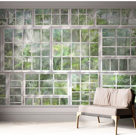 Carta da parati adesiva - lavabile - decorazione murale - per cucina - pellicola decorativa Foresta verde 312x219 cm (1/5)