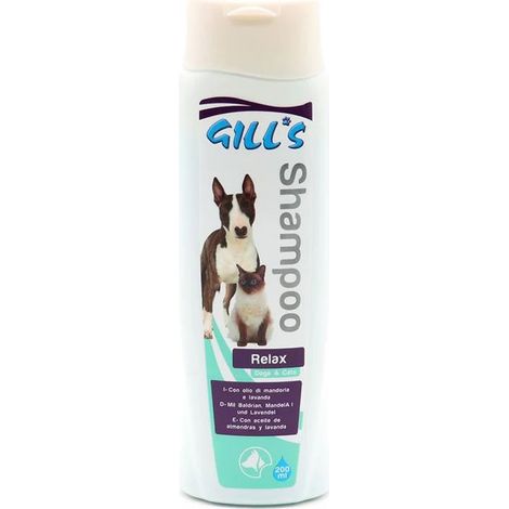 Set 6 pezzi Gill'S Shampoo Relax 200 ml per cane e gatto a base di Valeriana, Olio di Mandorla e Lavanda ad effetto rilassante (1/2)