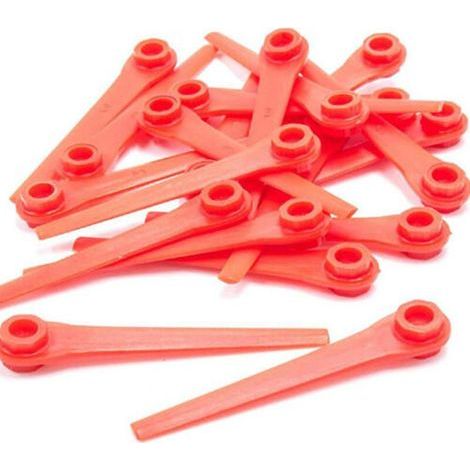 Confezione da 100 lame in plastica compatibili con i tagliaerba Gardena, lame di ricambio per tagliaerba Gardena e tagliaerba a batteria. (1/5)