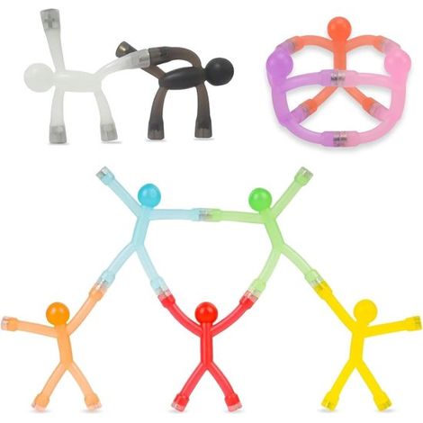Mini-Magnetfiguren Spielzeug 10 Stück durchscheinend Kühlschrankmagnete Männchen Gummi Magnet Spielzeug bunte humanoide Kühlschrankmagnete für (1/5)