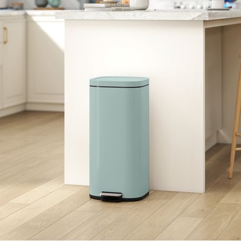 Pattumiera da cucina a pedale 30 L con coperchio, chiusura soft, verde OKMYHOME (1/5)